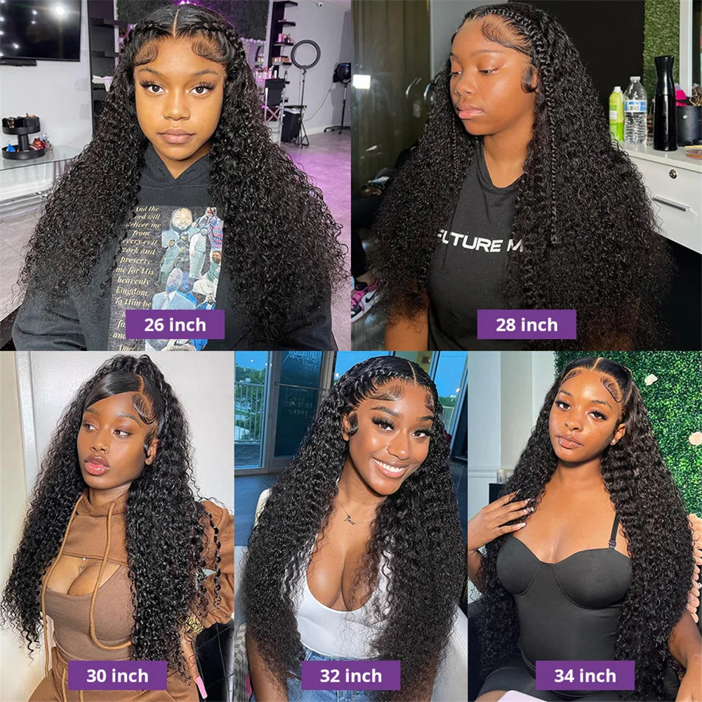 curly 100% human hair wigs lace wig 13x6 lace frontal wig deep wave water wave